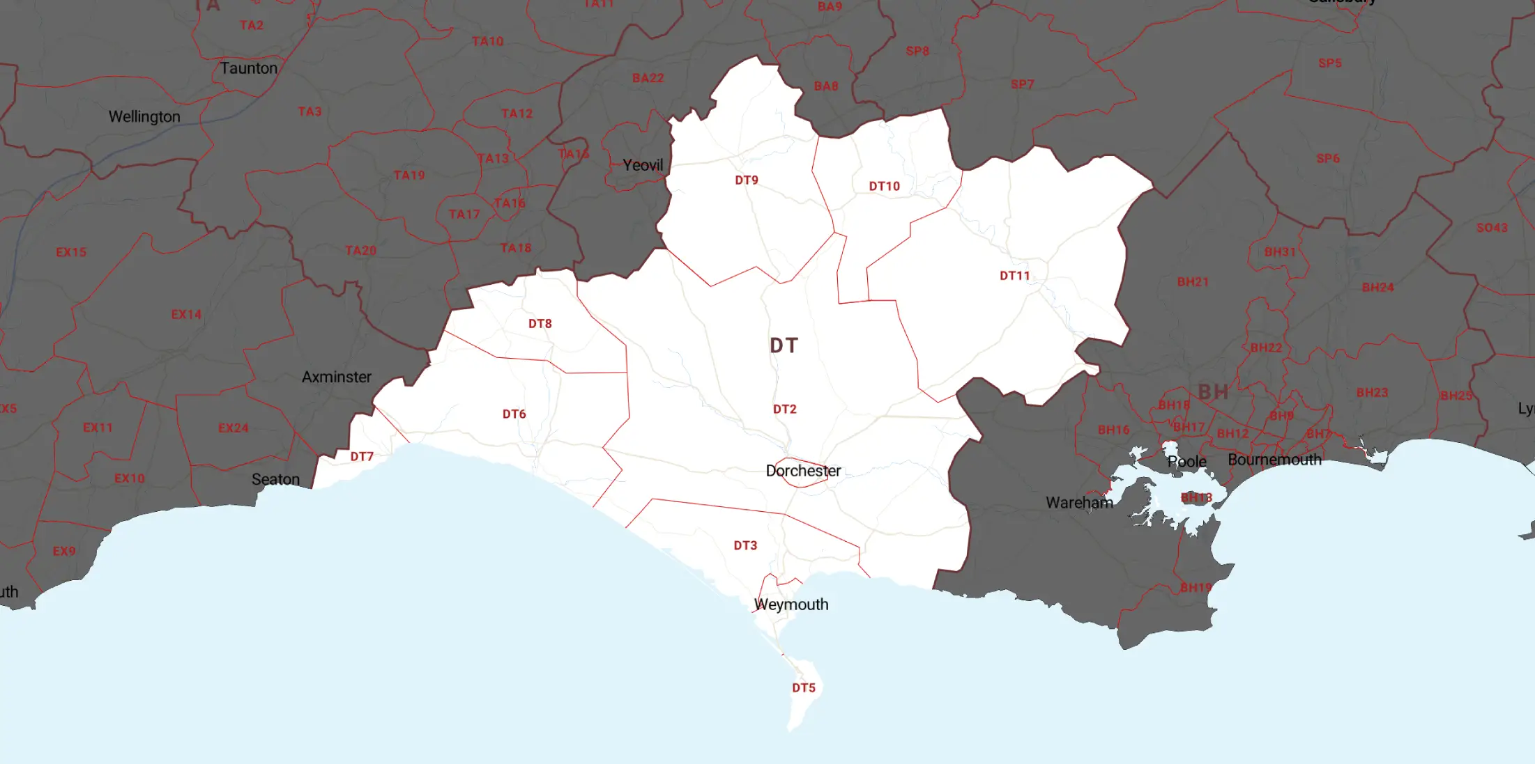 Dorchester Drains Service Areas Map